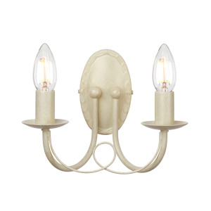 Minster 2 Licht Wandleuchte - Elfenbein Gold Elstead