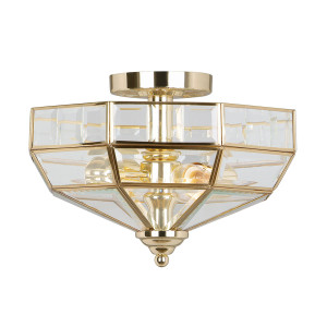 Old Park 2 Light Semi-Flush - Messing poliert Elstead