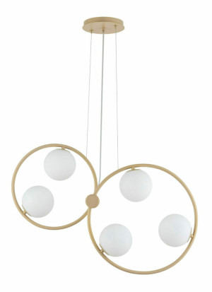 Pendelleuchte Sigma Aqua 5-flammig Gold Weiß 33479