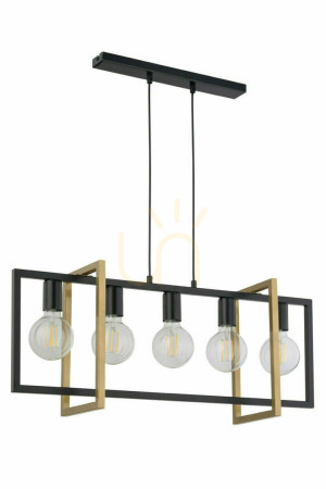 Pendelleuchte Sigma Eden 5-flammig schwarz gold 32236