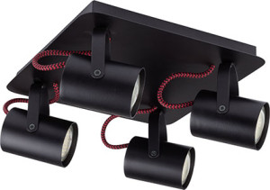 Deckenleuchte Sigma KAMERA 4 GU10 schwarz/rot 32610
