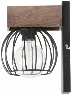 Wandleuchte Sigma Milan Schwarz Braun E27 31577