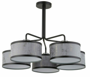 Kronleuchter Sigma Opera 5-flammig schwarz grau silber E27 40506