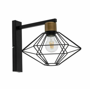 Wandleuchte Sigma VARIO schwarz/gold E27 60W 28 cm SKU 40562