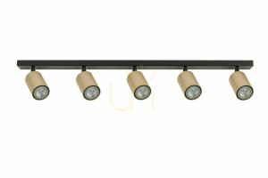 Plafond Sigma Zoom 5-flammig Schwarz/Gold GU10 33323