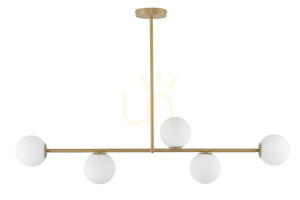 Pendelleuchte Sigma Gama 5-flammig Gold Beige Glas 33334