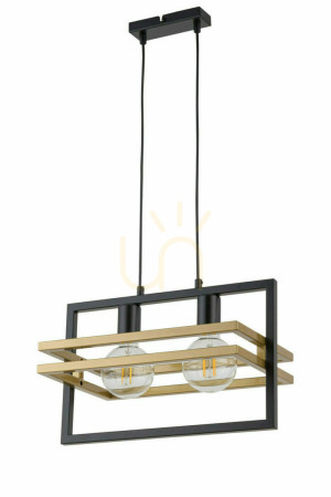 Pendelleuchte Sigma Merci 2-flammig Schwarz Gold 32389