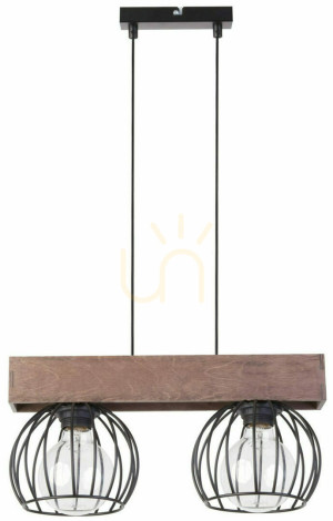 Pendelleuchte Sigma Milan 2-flammig schwarz braun E27 31572