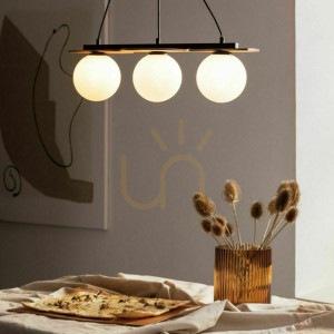 Pendelleuchte Sigma Mirror 3-flammig schwarz, Glas, höhenverstellbar, 33299