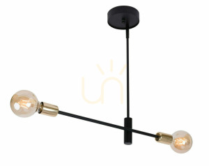 Pendelleuchte Sigma ONYX 2-flammig schwarz/gold E27 31924