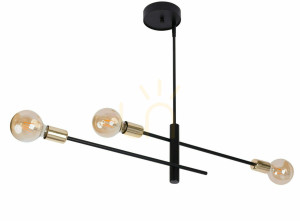 Pendelleuchte Sigma ONYX 3 schwarz gold E27 31922