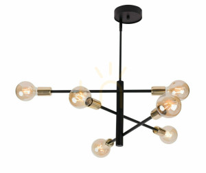 Pendelleuchte Sigma Onyx 6 schwarz/gold 31920