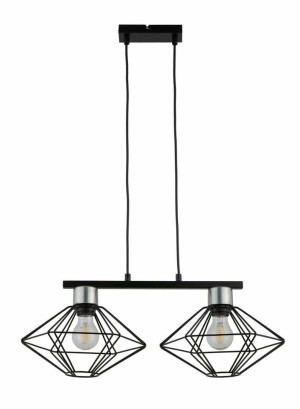 Pendelleuchte Sigma VARIO 2 schwarz/silber E27 2-flammig 40557