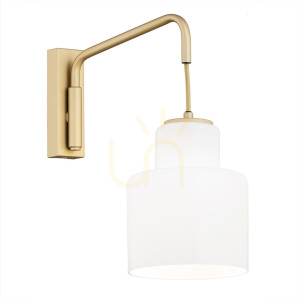 Wandleuchte ARGON DIUNA Opal Gold E27 1-flammig 8371