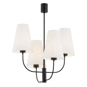 Kronleuchter ARGON Safiano weiß schwarz 4-flammig E27 SKU 1822