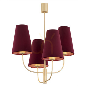 Kronleuchter ARGON SAFIANO 4-flammig Kastanienbraun Gold E27 SKU 1827