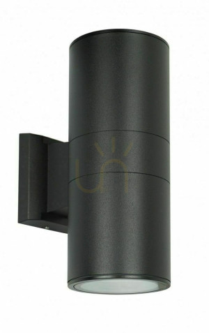 Außenwandleuchte SU-MA Adela 7001 BL Schwarz 2-flammig Glas Aluminium IP54