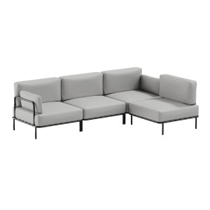 Gartensofa SIT SIT Outdoor SLAVE 3-Sitzer Einzelmodul grau abnehmbarer Bezug