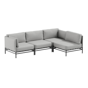 Gartensofa SIT SIT Outdoor DANDY 3-Sitzer grau abnehmbarer Bezug Edelstahlfüße