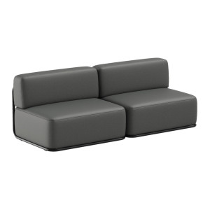 Gartensofa SIT SIT Outdoor Stroh 2 dunkelgrau 204 cm abnehmbarer Bezug