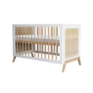 Marelia Evolutive Bett Rattan 60 x 120 - Neige