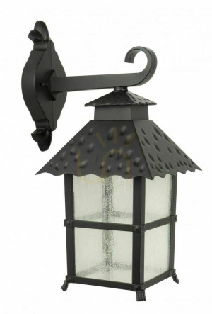 Außenwandleuchte SU-MA schwarz patina Eisglas E27 K 3012/1/Z
