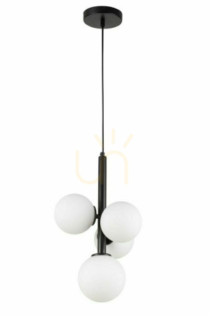 Pendelleuchte Sigma Perla 4-flammig schwarz weiß G9 33487