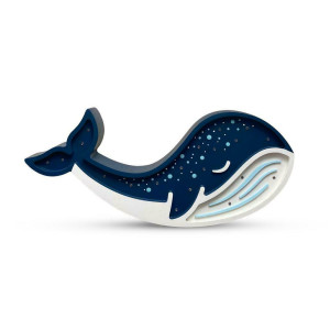Whale Blue Kinderzimmerlampe - handgefertigt