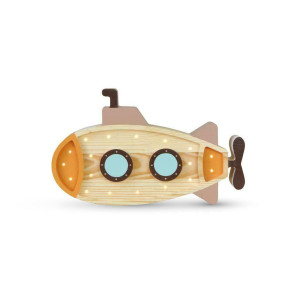 U-Boot-Lampe aus Holz / orange - handgefertigt