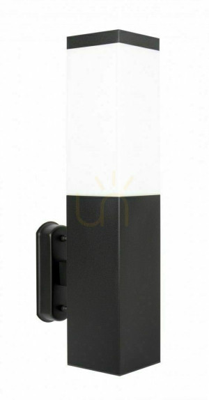 Außenwandleuchte SU-MA schwarz Edelstahl quadratisch 34 cm SS802-A BL