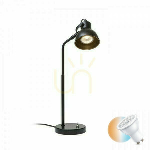 Rosita Tischlampe Schwarz/Gold 230 V Led Gu10 9 W.
