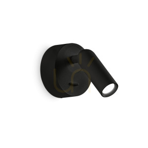 Wandleuchte Ideallux Bean AP Round Nero schwarz LED 3W 260617