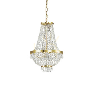Pendelleuchte Ideallux Caesar SP6 Oro Gold Kristall Glas G9 6-flammig 114729