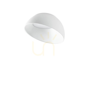 Plafond Ideallux Corolla 35 cm weiß LED 24W Metall Glas 297101