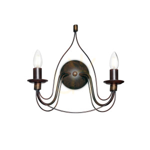Wandleuchte Ideallux Corte AP2 Ruggine rostfarben Metall 2xE14 057200