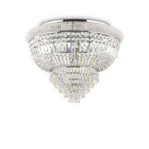 Plafond Ideallux Dubai PL24 Chrom Kristall 78 cm 243566