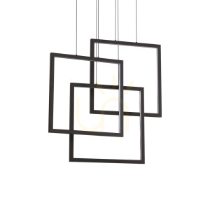Pendelleuchte Ideallux Frame SP Quadrato Nero LED 80W schwarz 73 cm 269375