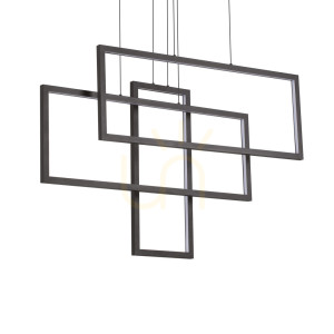 Pendelleuchte Ideallux Frame Rettangolo schwarz LED 93W 102,5 cm 269382