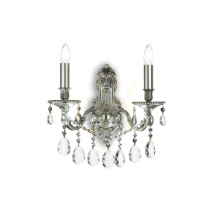 Wandleuchte Ideallux Gioconda AP2 Argento Silber 2-flammig Kristall E14 044910