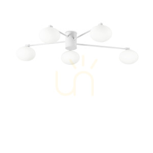 Plafond Ideallux Hermes PL5 D90 weiß 5xG9 316680