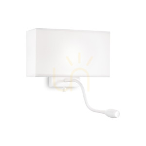 Wandleuchte Ideallux HOTEL AP2 All White weiß Stoff Metall E27 LED 215693