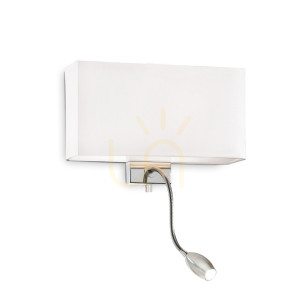 Wandleuchte Ideallux HOTEL AP2 BIANCO weiß Stoff Metall E27 LED 035949