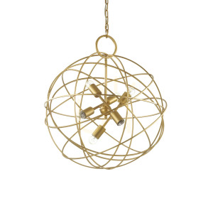 Pendelleuchte Ideallux Konse SP6 Gold 6-flammig Ø60 cm Metall 156026