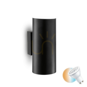 Wandleuchte Ideallux LOOK AP2 schwarz GU10 2-flammig Aluminium 095998