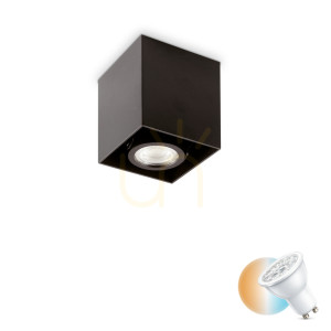Plafond Ideallux MOOD PL1 D09 Square schwarz GU10 243948
