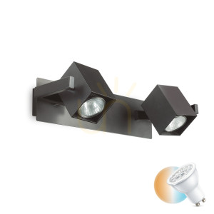 Wandleuchte Ideallux Mouse AP2 Nero schwarz Metall 2xGU10 156705