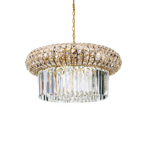 Pendelleuchte Ideallux Nabucco SP12 Gold Glas Metall 60 cm 237794