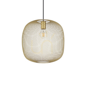 Pendelleuchte Ideallux Net SP1 D34 schwarz gold E27 34 cm 317281