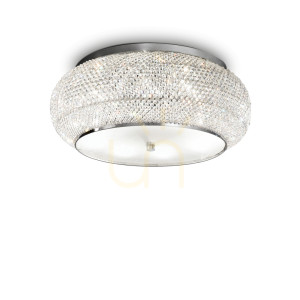 Plafond Ideallux Pasha PL10 Cromo Chrom Kristall 10xE14 55 cm 100746
