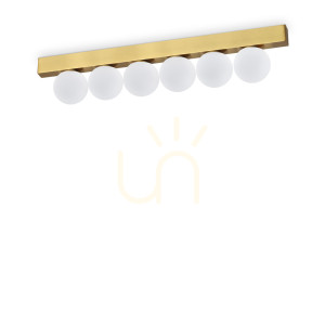 Plafond Ideallux Binomio 328263 Messing LED 18W 6-flammig 43,5 cm